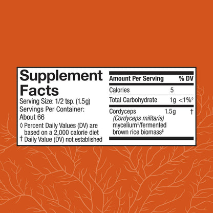 Host Defense Cordyceps Powder | Immune & Energy Support, Kidney Health | 3.5 oz (66 Servings)