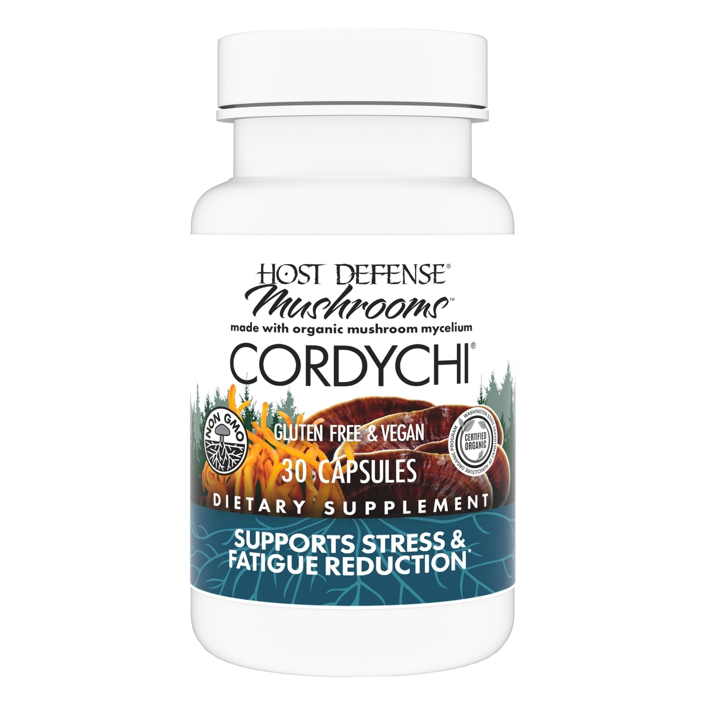 Host Defense CordyChi Capsules – Energy & Immune Support (Cordyceps & Reishi) – 30 Caps