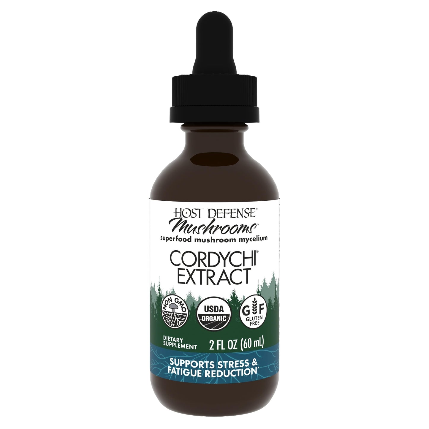 Host Defense CordyChi Extract - Cordyceps & Reishi Mushroom Supplement for Energy & Immune Support | 2 fl oz