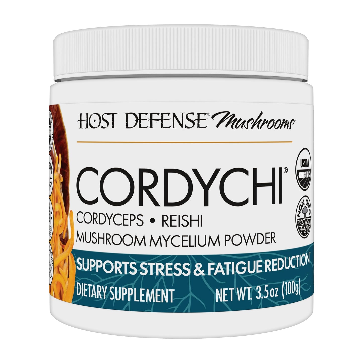 Host Defense CordyChi Powder – Cordyceps & Reishi for Energy, Immunity & Relaxation | 3.5 oz (66 Servings)