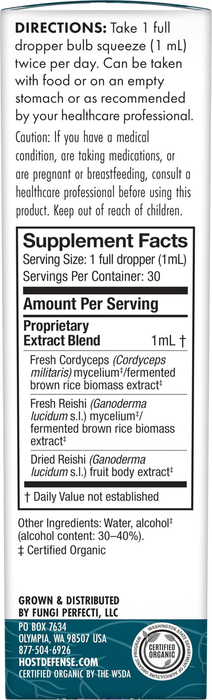 Host Defense CordyChi Extract - Energy & Immune Support (Cordyceps & Reishi)