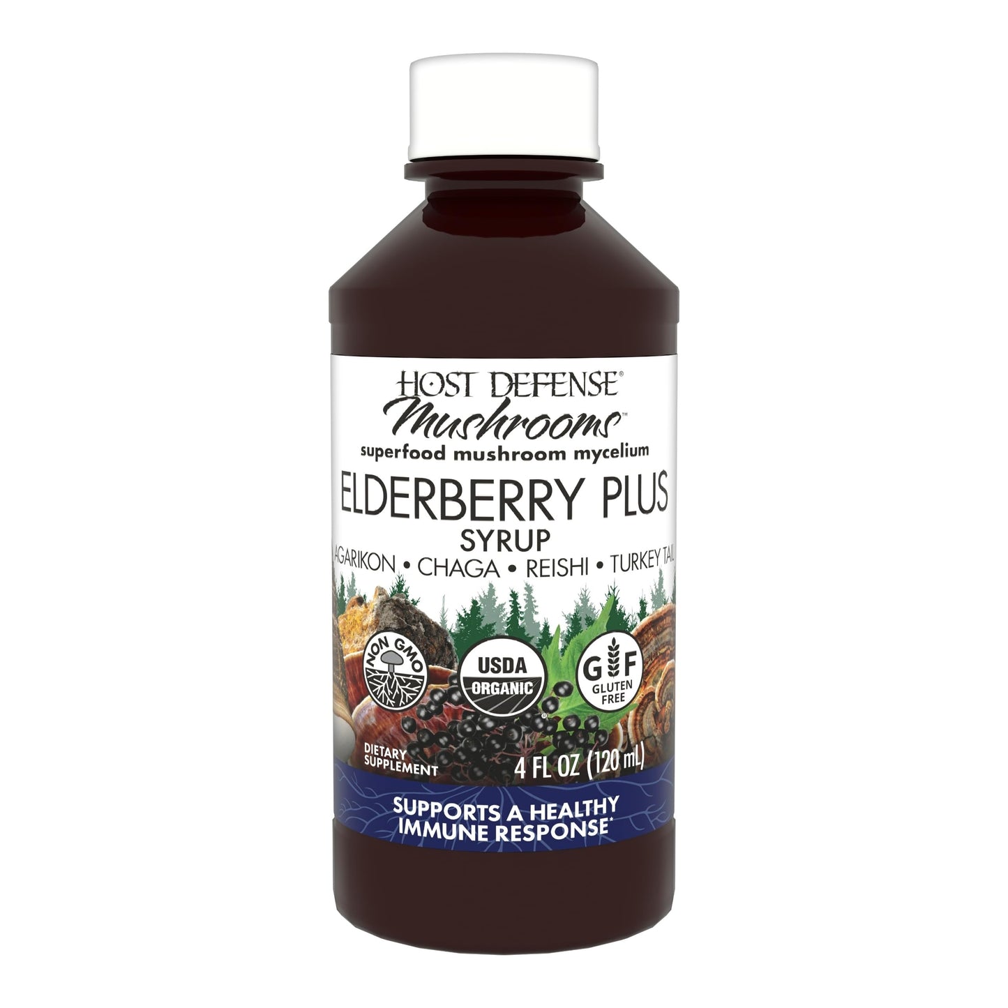 Host Defense Elderberry Plus Syrup - Immune & Lung Support (4 oz)