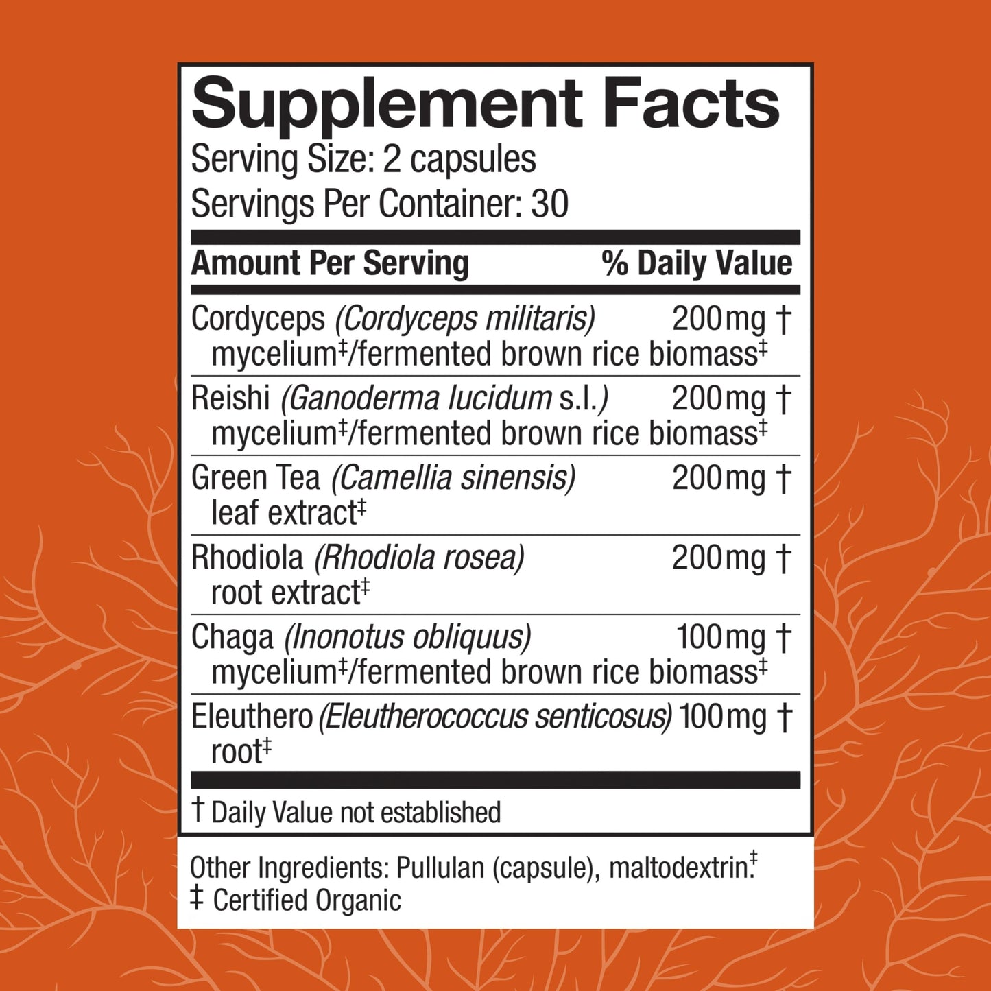 Host Defense MycoBotanicals Energy Capsules – Energy & Respiratory Support (Cordyceps, Reishi & Chaga) – 60 Capsules