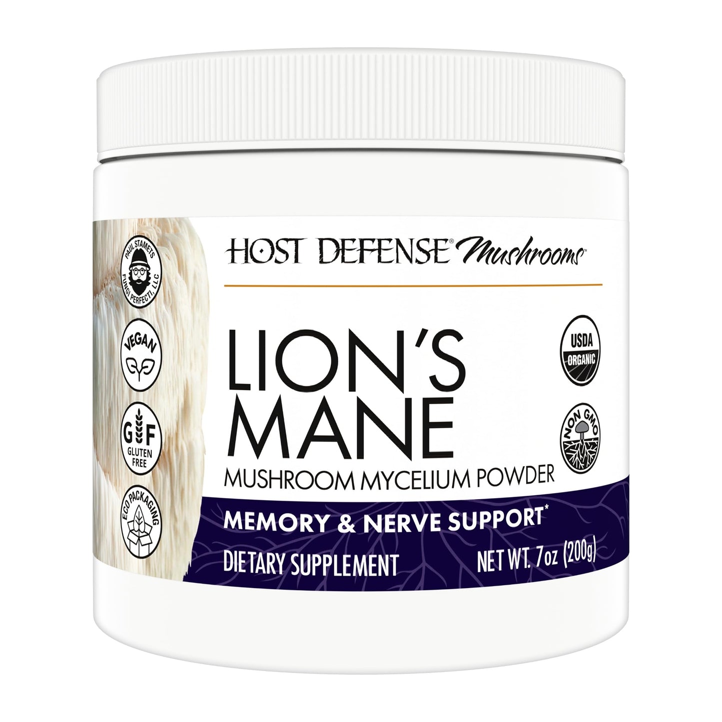 Host Defense Lion's Mane Powder - Brain Health & Focus Support - 7 oz (133 Servings)*