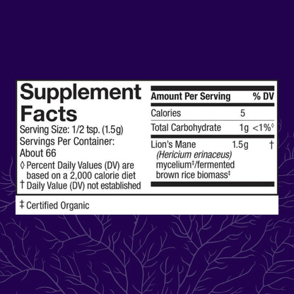 Host Defense Lion's Mane Powder - Brain Health & Focus (66 Servings)
