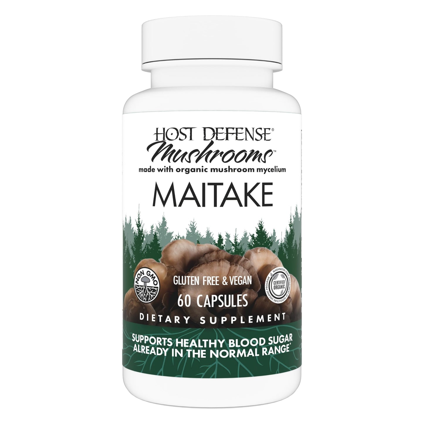 Host Defense Maitake Capsules – Immune & Cellular Health (60 Capsules, 30 Servings)