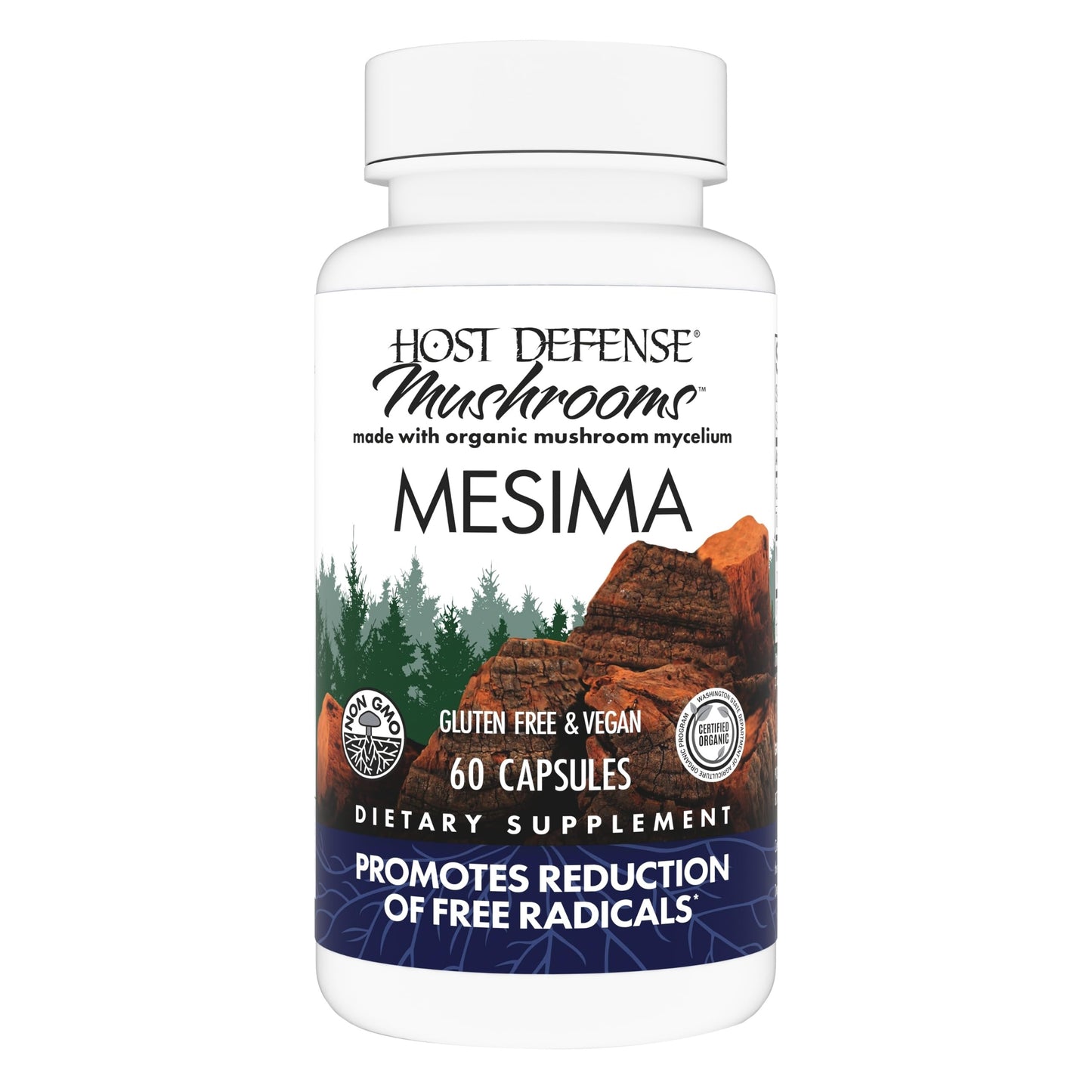 Host Defense Mesima Capsules | Immune Support & Antioxidant Mushroom Supplement - 60 Capsules