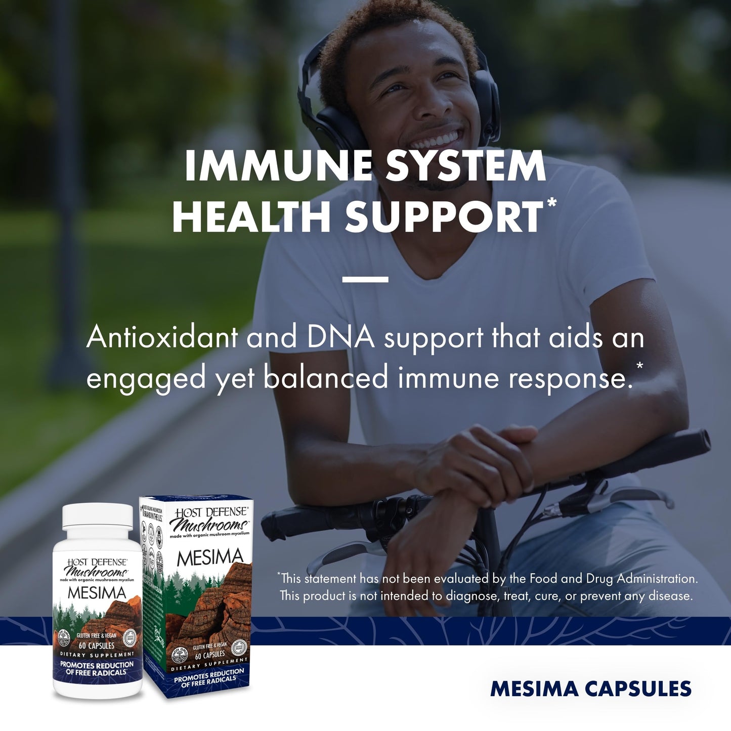 Host Defense Mesima Capsules | Immune Support & Antioxidant Mushroom Supplement - 60 Capsules