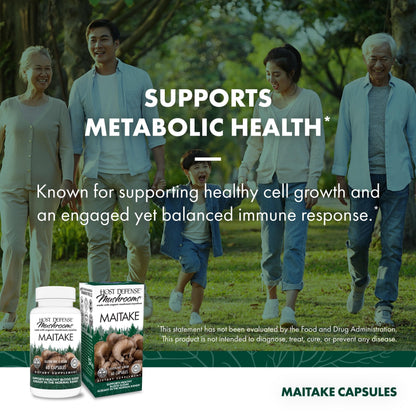 Host Defense Maitake Capsules – Immune & Cellular Health (60 Capsules, 30 Servings)