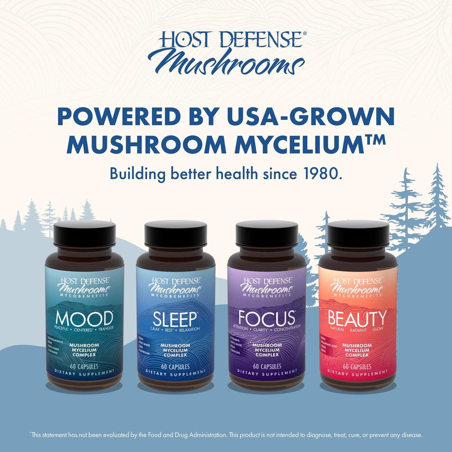 Host Defense MycoBenefits Sleep Capsules – Restful Sleep Support with Magnesium, Lion's Mane & GABA (60 Capsules, 30 Servings)