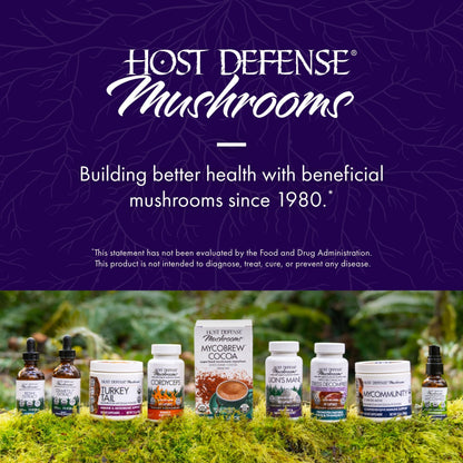 Host Defense MycoBotanicals Brain Capsules - Lion's Mane, Reishi & Cordyceps | 60 Capsules (30 Servings)