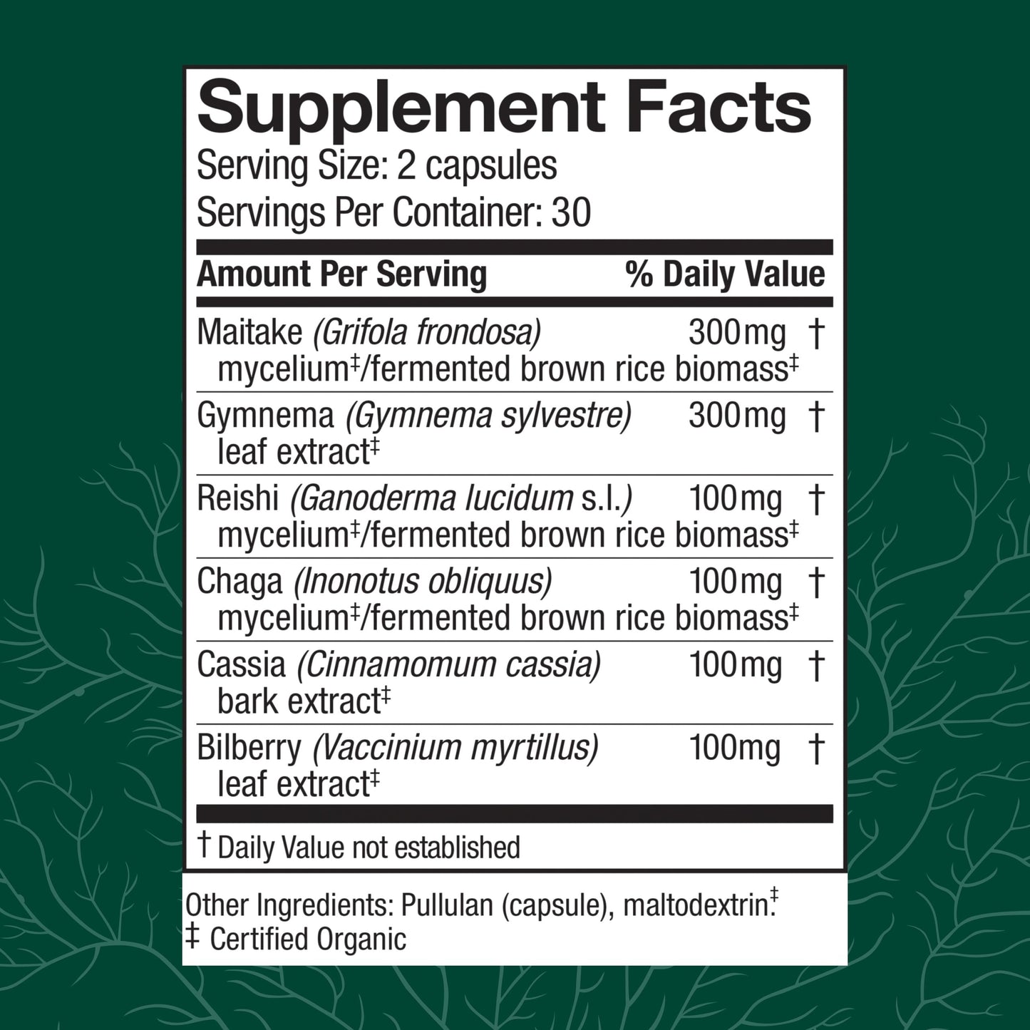 Host Defense MycoBotanicals Capsules – Reishi, Chaga & Maitake Mushroom Supplement (60 Capsules, 30 Servings)