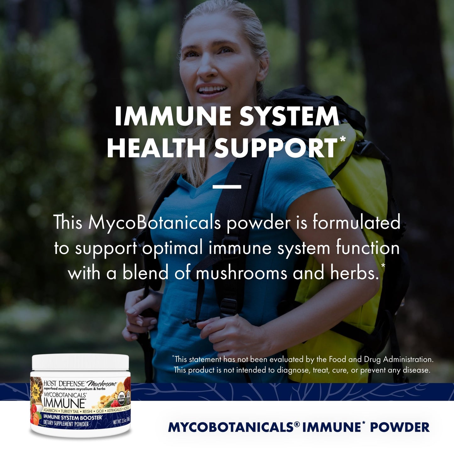 Host Defense MycoBotanicals Immune Powder – Immune & Gut Health Support (3.5 oz, 32 Servings)