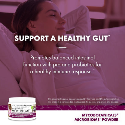 Host Defense MycoBotanicals Microbiome Powder – Digestive & Immune Health Support (3.5 oz, 33 Servings)
