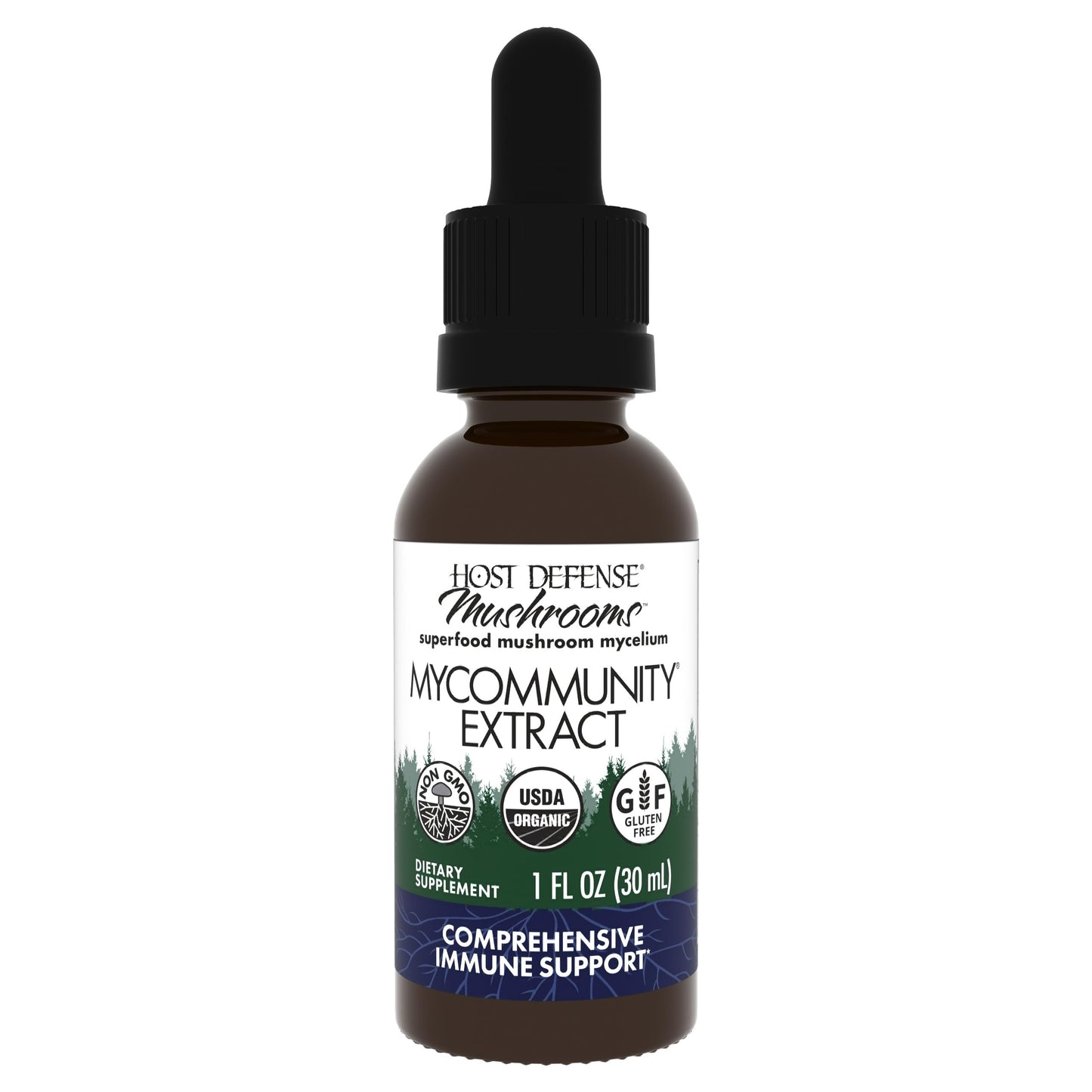 Host Defense MyCommunity Extract – 17-Species Mushroom Supplement for Immune Support | 1 fl oz