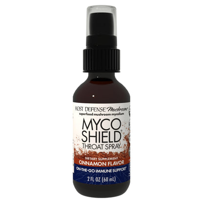 Host Defense MycoShield Throat Spray – Immune Support Mushroom Supplement (Chaga, Reishi, Turkey Tail) – Cinnamon, 2 oz