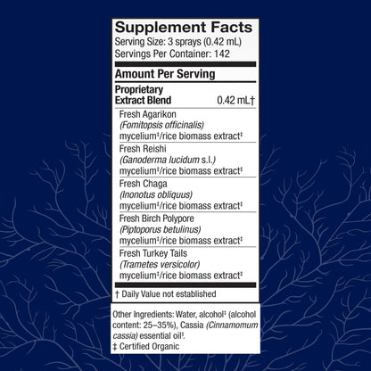 Host Defense MycoShield Throat Spray – Immune Support Mushroom Supplement (Chaga, Reishi, Turkey Tail) – Cinnamon, 2 oz