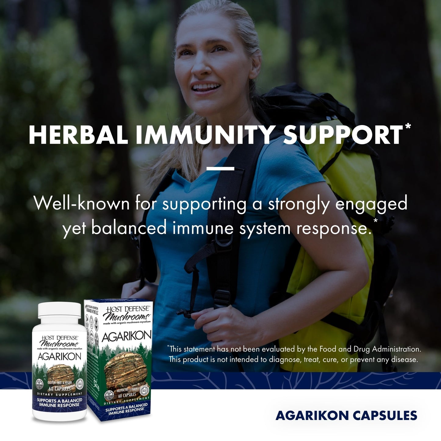 Host Defense Agarikon Capsules – Immune System Support Mushroom Supplement (60 Capsules)