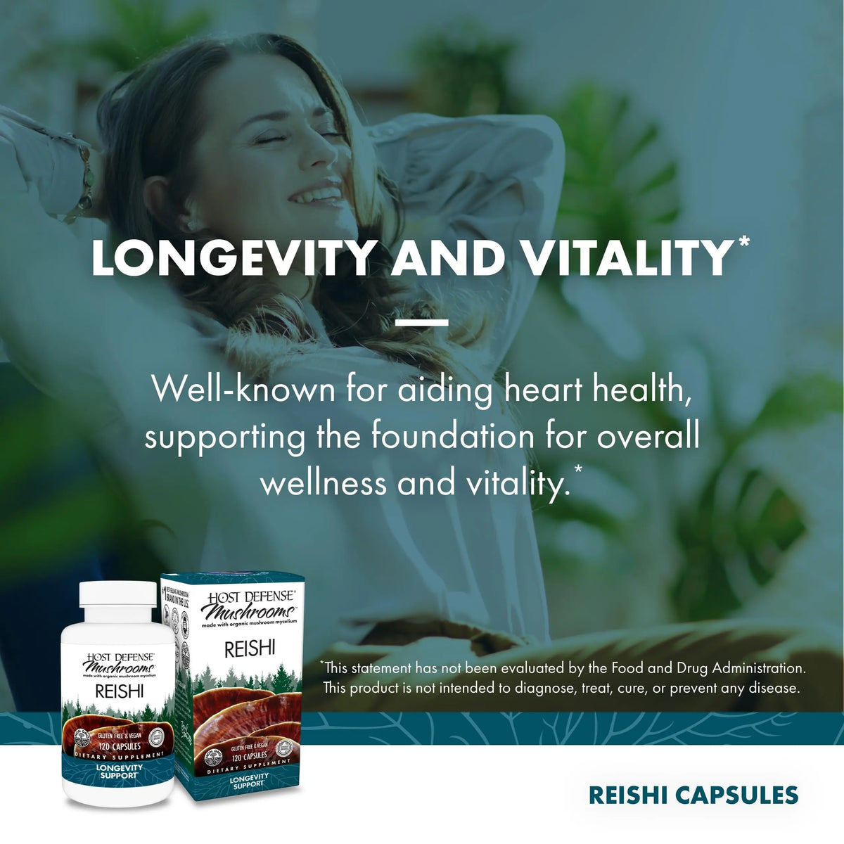 Host Defense Reishi Capsules | Immune & Heart Health Support, Energy & Vitality – 120 Capsules BritishVita | Premium UK Vitamins & Wellness Supplements