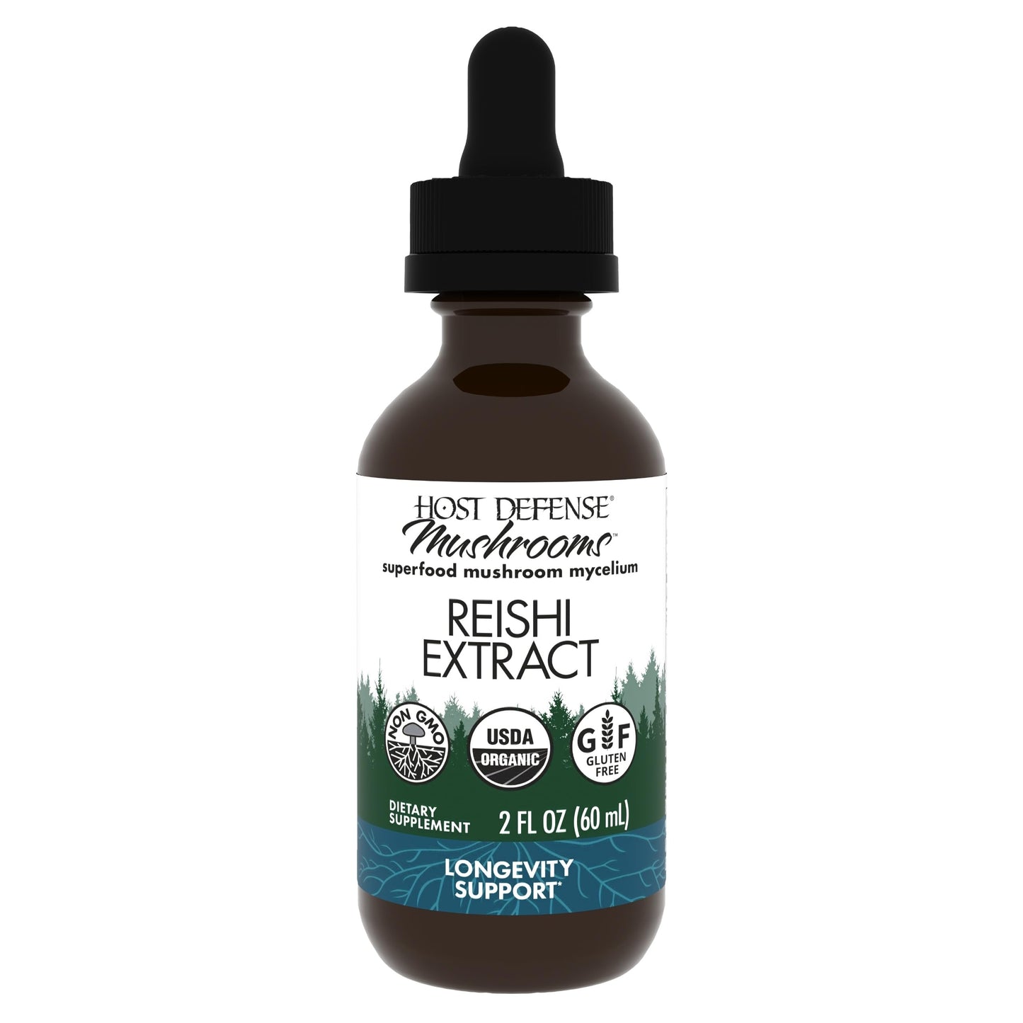 Host Defense Reishi Extract – Immune & Heart Health Support (2 fl oz, 60 Servings)