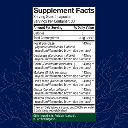 Host Defense Stamets 7-7 Species Blend – Immune Support Mushroom Supplement – 60 Capsules
