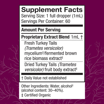 Host Defense Turkey Tail Extract – Digestive Health & Immune Support (2 oz)