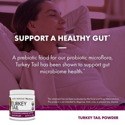 Host Defense Turkey Tail Mushroom Powder – Digestive Health & Immune Support (3.5 oz, 66 Servings)