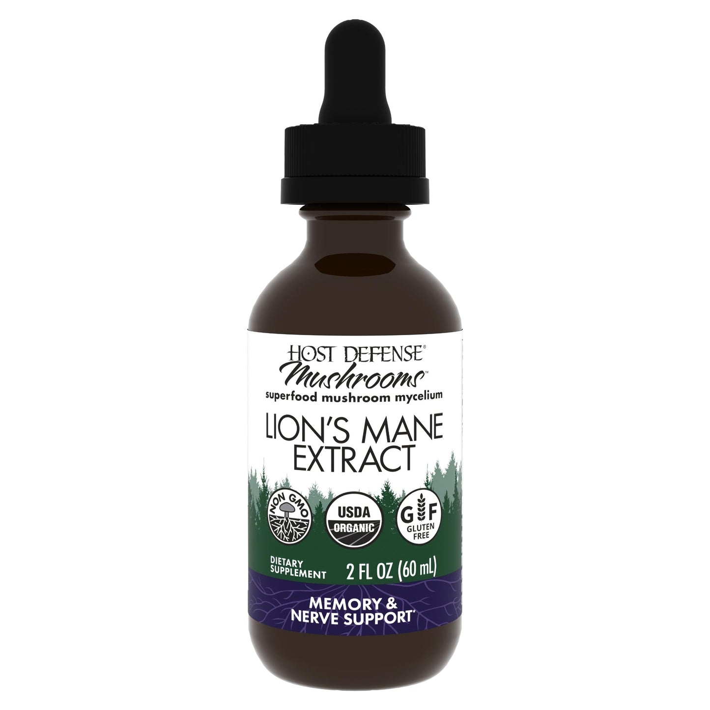 Host Defense Mushrooms Lion's Mane Extract – Brain Health & Focus Support (2 fl oz)