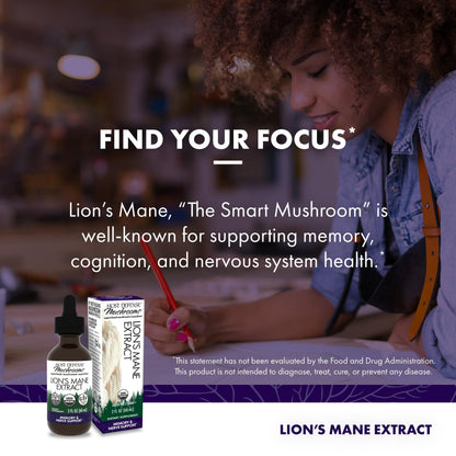 Host Defense Mushrooms Lion's Mane Extract – Brain Health & Focus Support (2 fl oz)