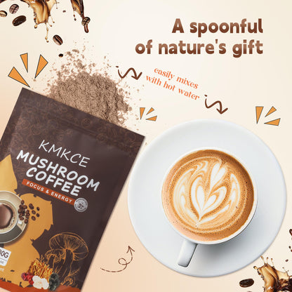 Mushroom Coffee with Lion's Mane & 6 Mushrooms – Energy, Digestion & Immune Support | 30 Servings