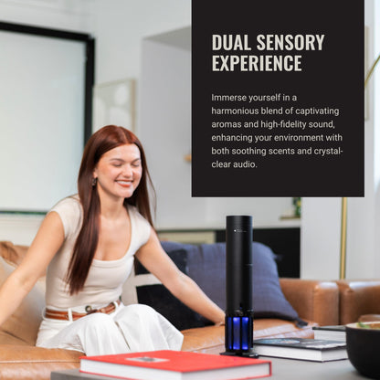 Hotel Collection Acoustic Studio Pro Scent Diffuser — 600 Sq Ft Coverage, Cold-Air Diffusion, Built-In Speaker (Champagne)