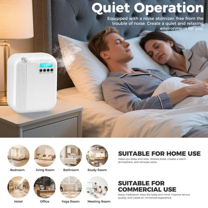 Hotel Collection Diffuser – 10000 Sq Ft Coverage, 200ml Waterless Aromatherapy Diffuser, White