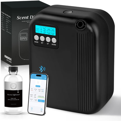 Hotel Collection Diffuser, House Scent Machine, 3000 Sq.Ft Coverage, 200ml Large Capacity Aromatherapy Machine, Scent Diffusers for Home Large Room, Office Waterless Essential Oil Diffuser, Black