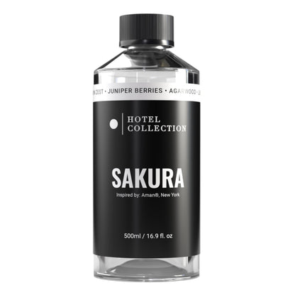 Hotel Collection Sakura Diffuser Oil – 500mL Aromatherapy with Lemon Zest, Juniper Berries & Agarwood