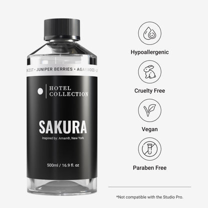 Hotel Collection Sakura Diffuser Oil – 500mL Aromatherapy with Lemon Zest, Juniper Berries & Agarwood
