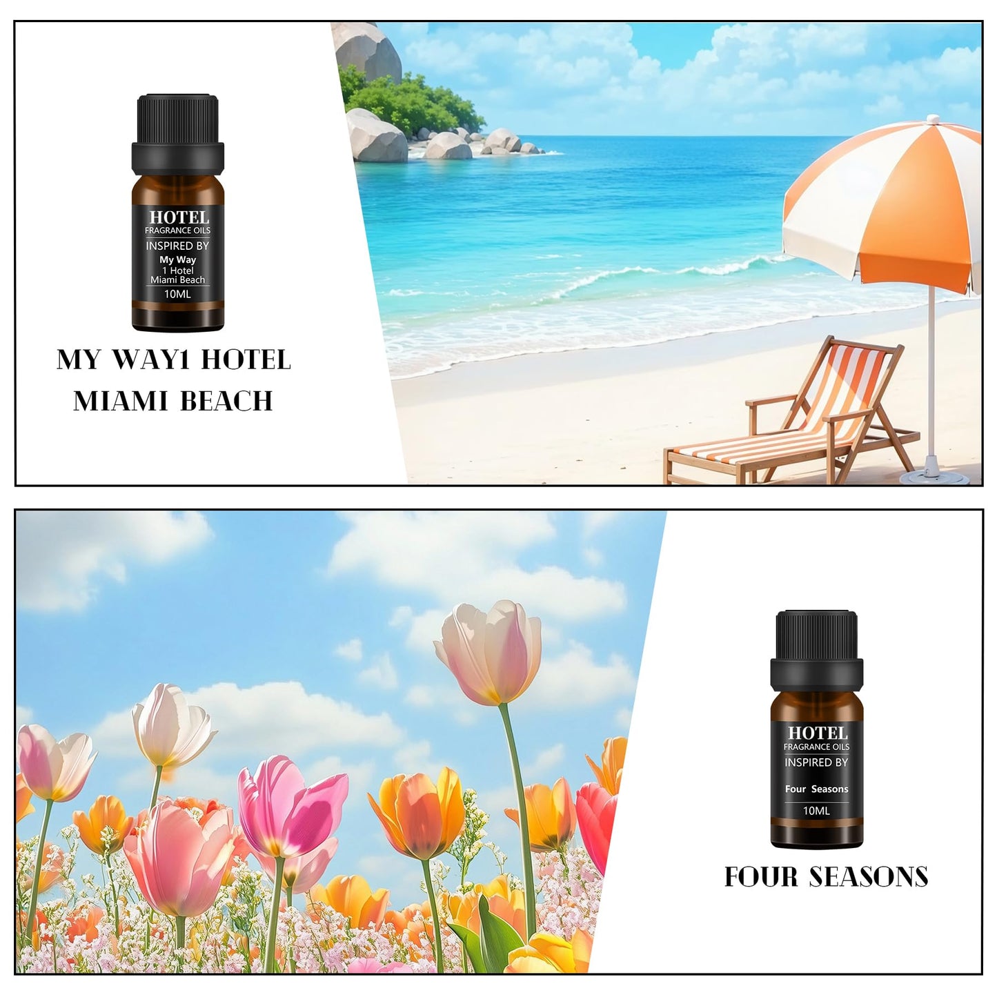 Hotel Collection Diffuser Essential Oil Gift Set – Seaside Hotel Scents for Home