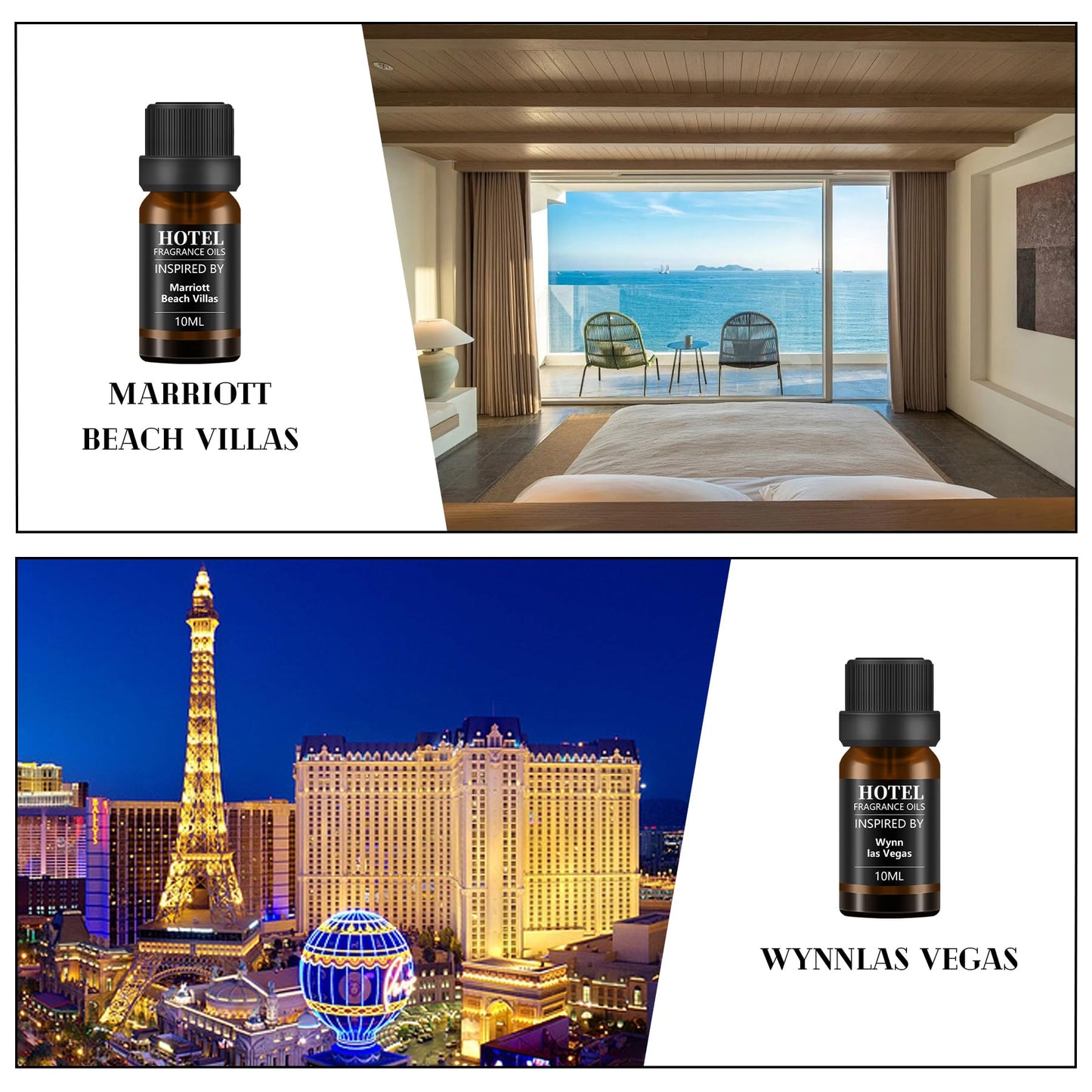 Hotel Collection Diffuser Essential Oil Gift Set – Seaside Hotel Scents for Home