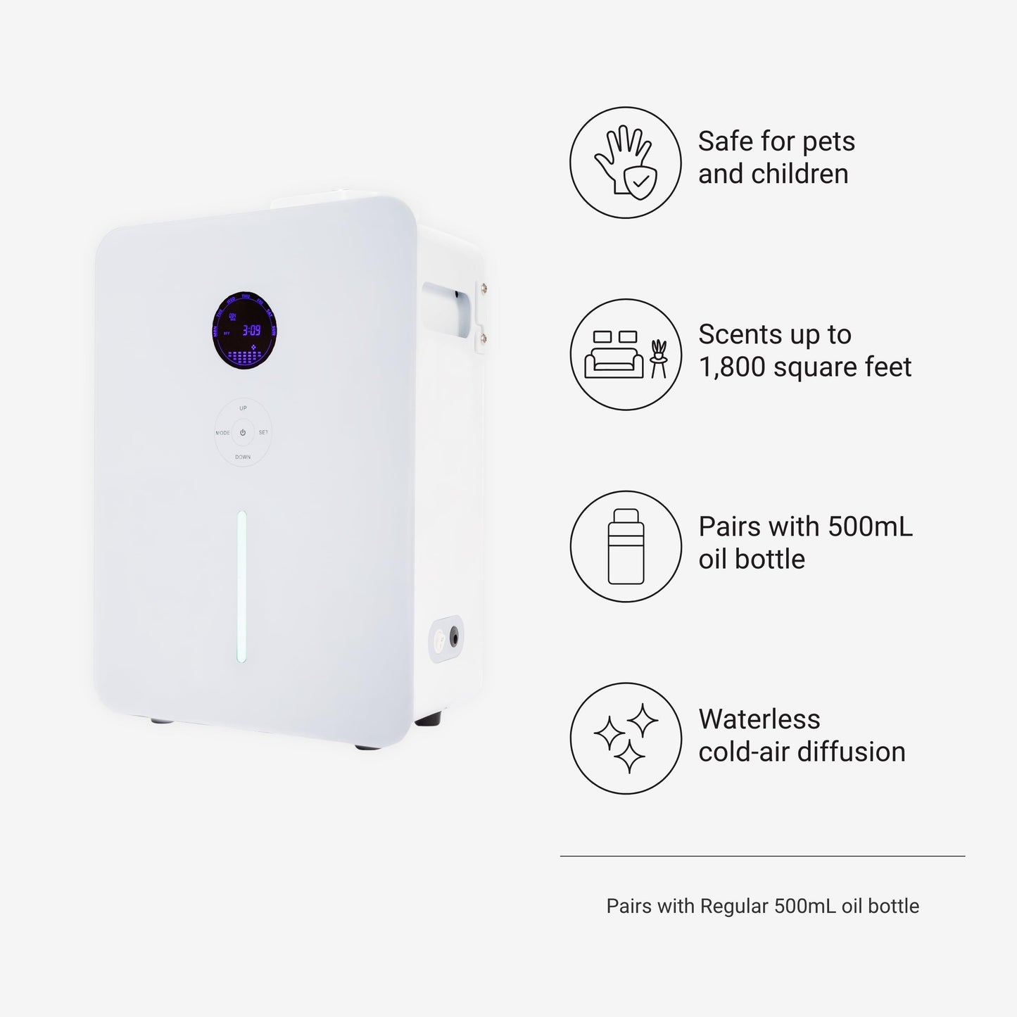 Hotel Collection Villa Scent Diffuser – HVAC or Standalone, 1800 sq ft, White