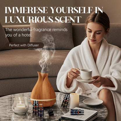 Hotel Diffuser Oils Gift Set – Luxury Fragrance Oils for Diffusers (Jasmine & Mint, White Tea, The Way)