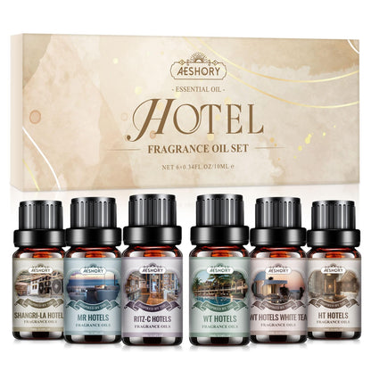 Hotel Diffuser Oils Gift Set – 6x10ml Luxury Fragrance Oils for Diffuser, Candle & Soap Making