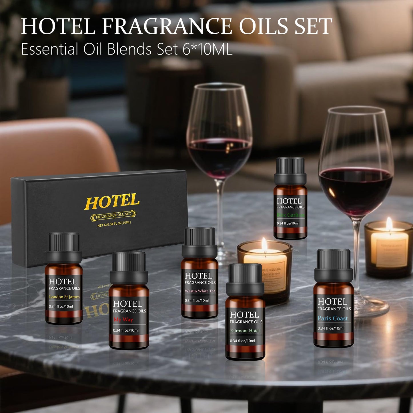 Hotel Collection Luxury Scent Diffuser Oils Set – My Way, Westin White Tea & Ritz-Carlton