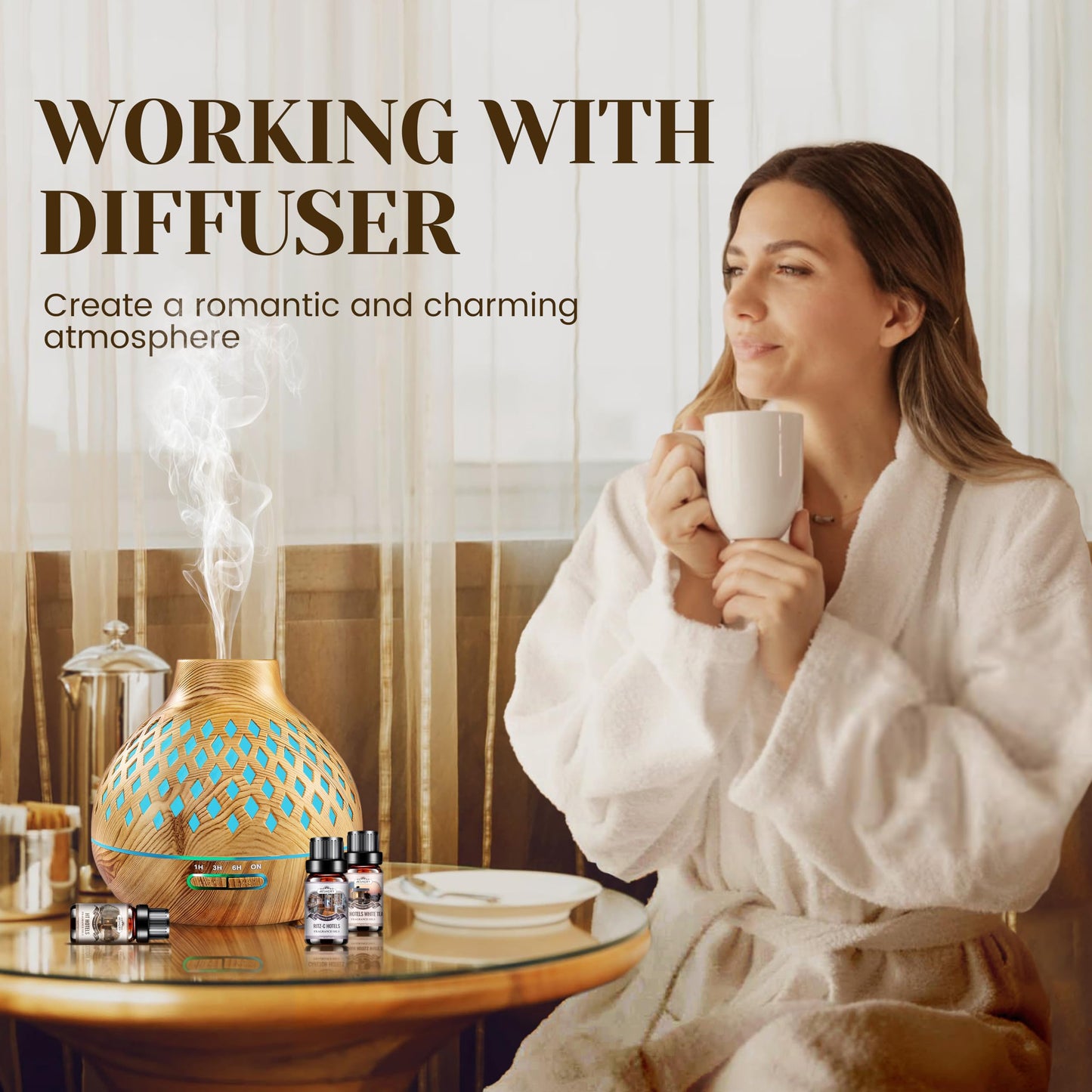 Hotel Diffuser Oils Gift Set – 6x10ml Luxury Fragrance Oils for Diffuser, Candle & Soap Making