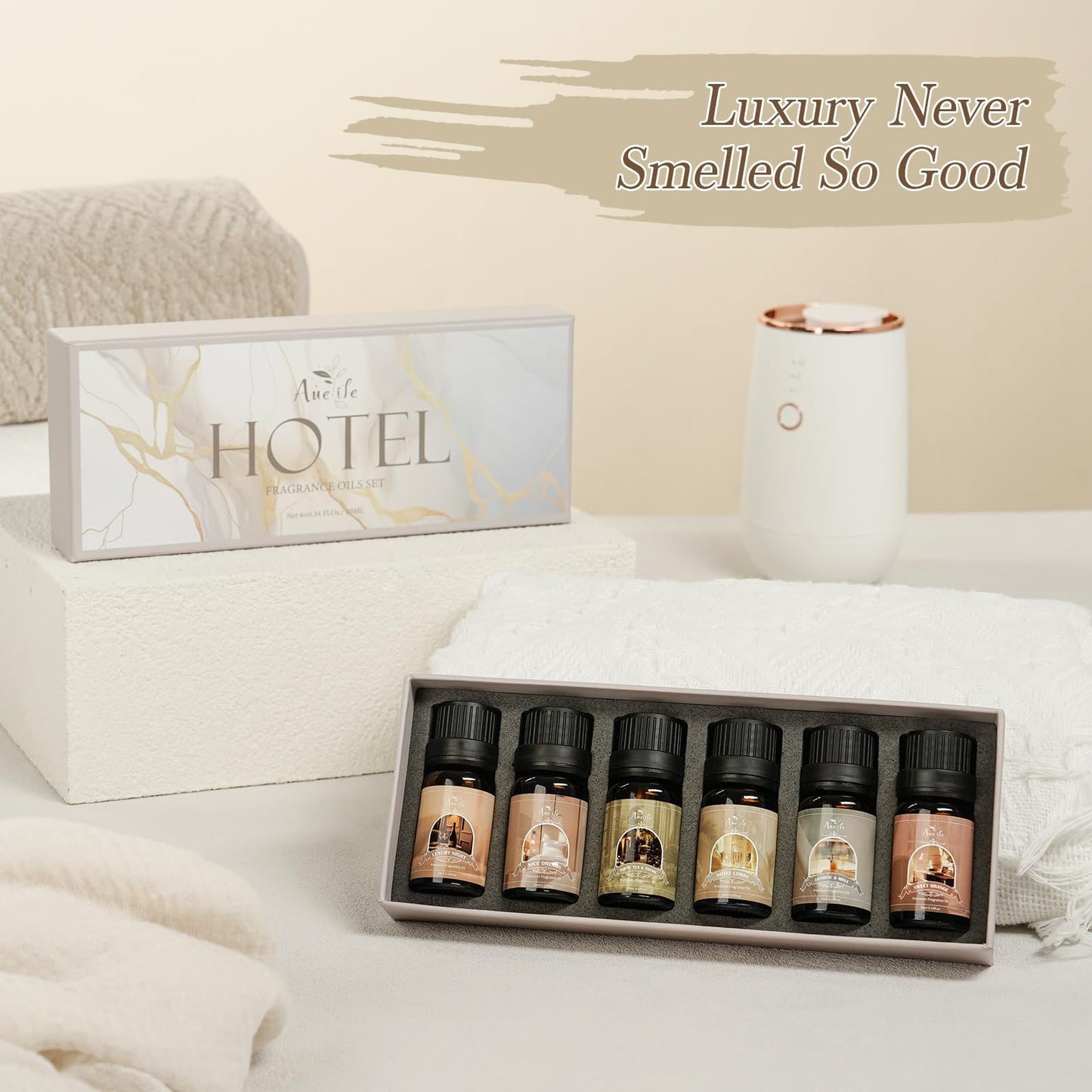 Hotel Essential Oils Set - 6 Premium Scents for Diffuser, Aromatherapy & Home