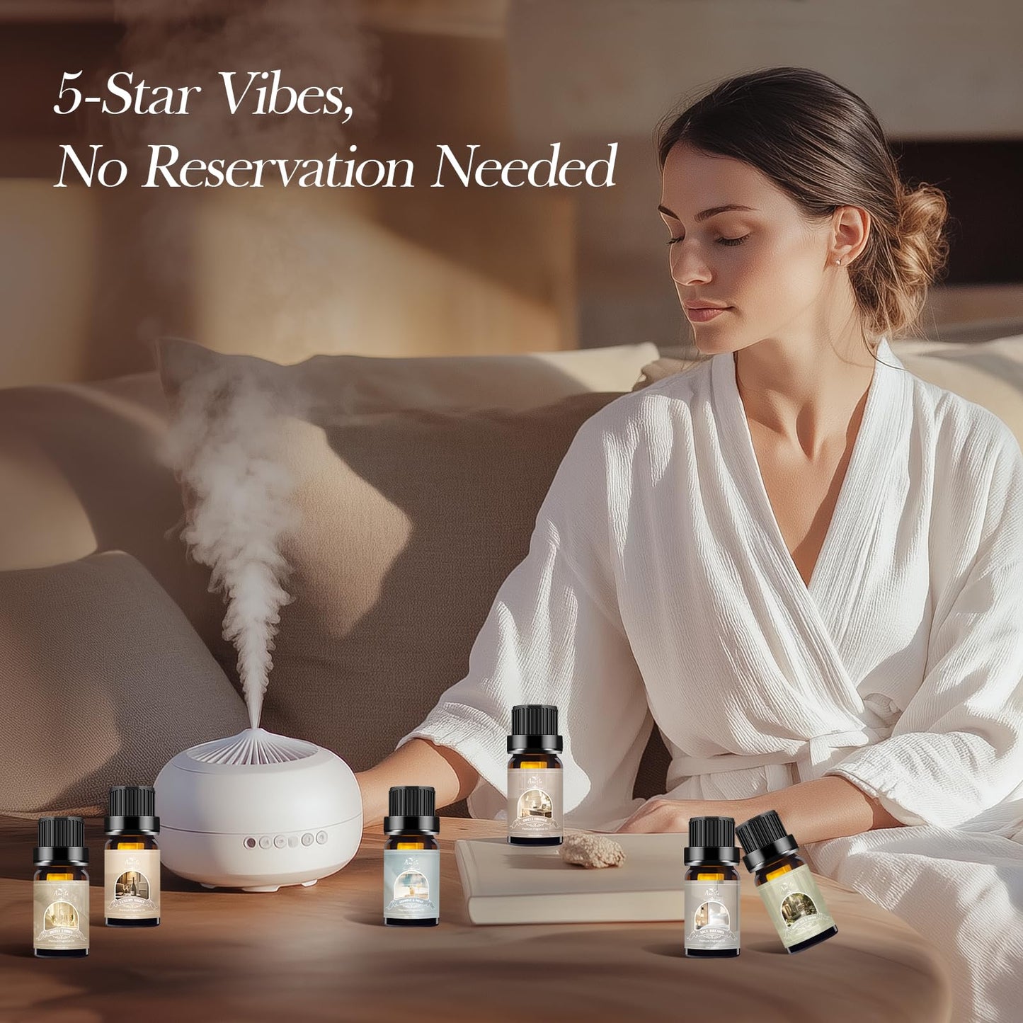 Hotel Essential Oils Set - 6 Premium Scents for Diffuser, Aromatherapy & Home