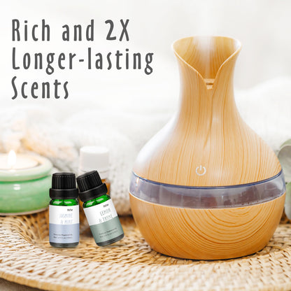 Hotel Fragrance Oils by MitFlor – 6x10ml Diffuser Oils: Lemon & Thyme, Luxury Night, White Tea