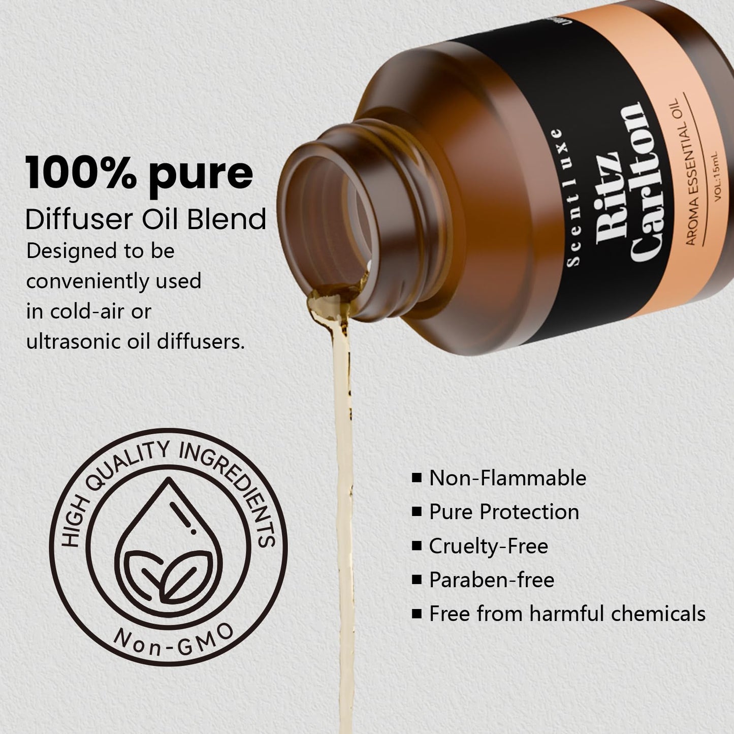 Waterless Essential Oil for Diffuser – Ritz-Carlton Inspired Orange & Musk (15ml)