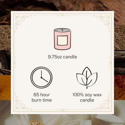 Hotel Lobby Signature Candle – Luxury Hand-Poured 9.75oz Soy Wax with Amber, Cedar & Musk