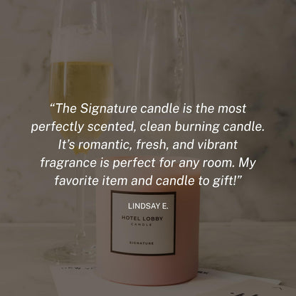 Hotel Lobby Signature Candle – Luxury Hand-Poured 9.75oz Soy Wax with Amber, Cedar & Musk