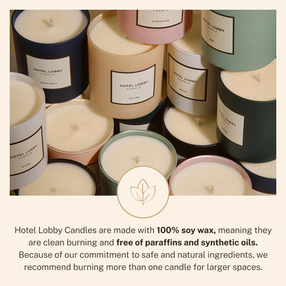 Hotel Lobby Signature Candle – Luxury Hand-Poured 9.75oz Soy Wax with Amber, Cedar & Musk
