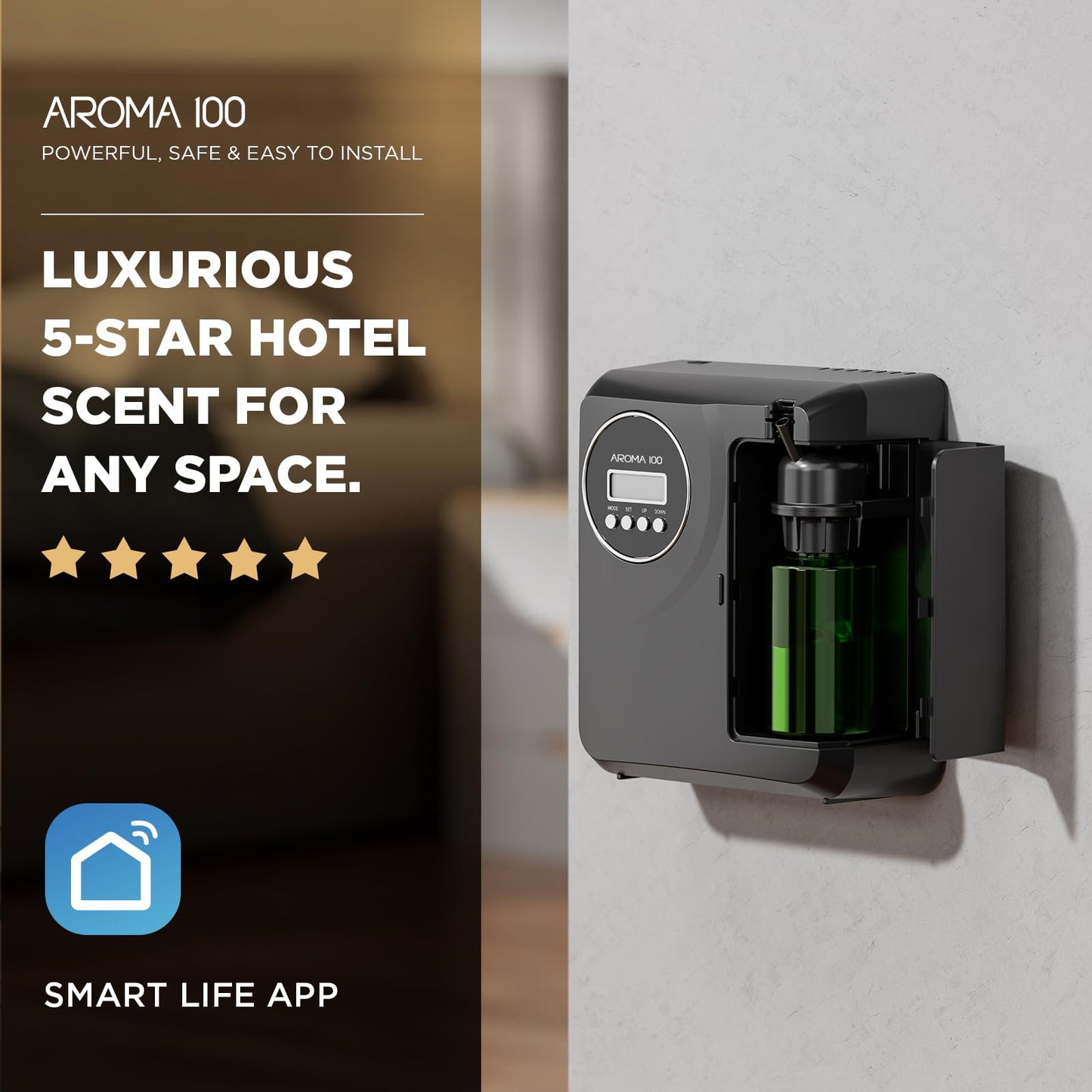 Waterless Diffuser for 2000 sq ft | App Control | Black